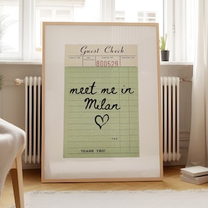 Milan Italy Wall Art Travel Print Poster Guest Check Retro Milan Art Milan Italy Print Wall Art Print Italy Art Print Milan Italy