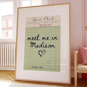Madison Gast Check Print Poster Wandkunst Madison Wisconsin Kunst Minimalistische Kunst Herz Kunstdruck Madison Wisconsin Wall Art Print Digital
