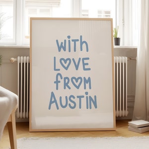 Austin Print Poster Wall Art Austin Texas Art Minimalist Austin Art Heart Art Texas Print Austin Texas Wall Art Print Digital