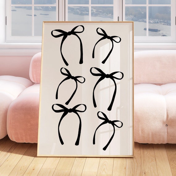 Coquette Room Decor Balletcore Wall Art Wall Art Grandmillenial Bow Art Print Coquette Wall Art Bow Room Decor Balletcore Coquette Aesthetic