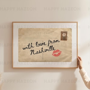 Nashville Print Postcard Poster Wall Art Nashville Tennessee Art Minimalist Nashville Art Heart Art Tennessee Print Wall Art Print Digital