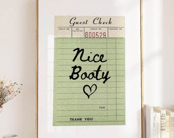 Schöne Beute Kunstdruck Poster Gast Check Print Grünes Badezimmer Wandkunst Trendige druckbare Kunst Grüne ästhetische Wandkunst trendiges Plakat zum Ausdrucken