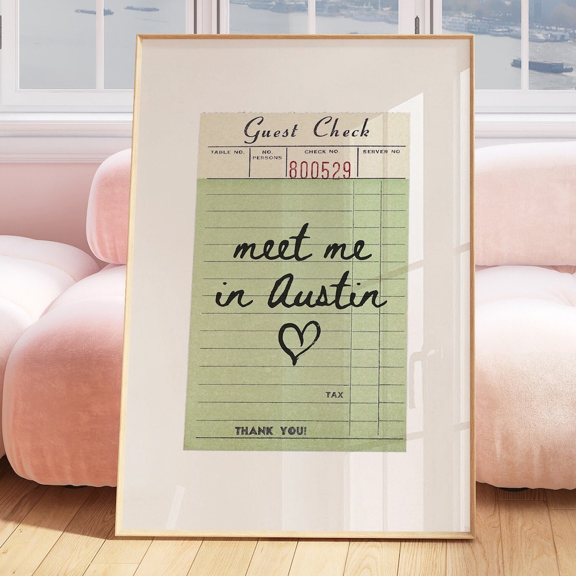 Austin Guest Check Print Poster Wall Art Austin Texas Art Minimalist ...