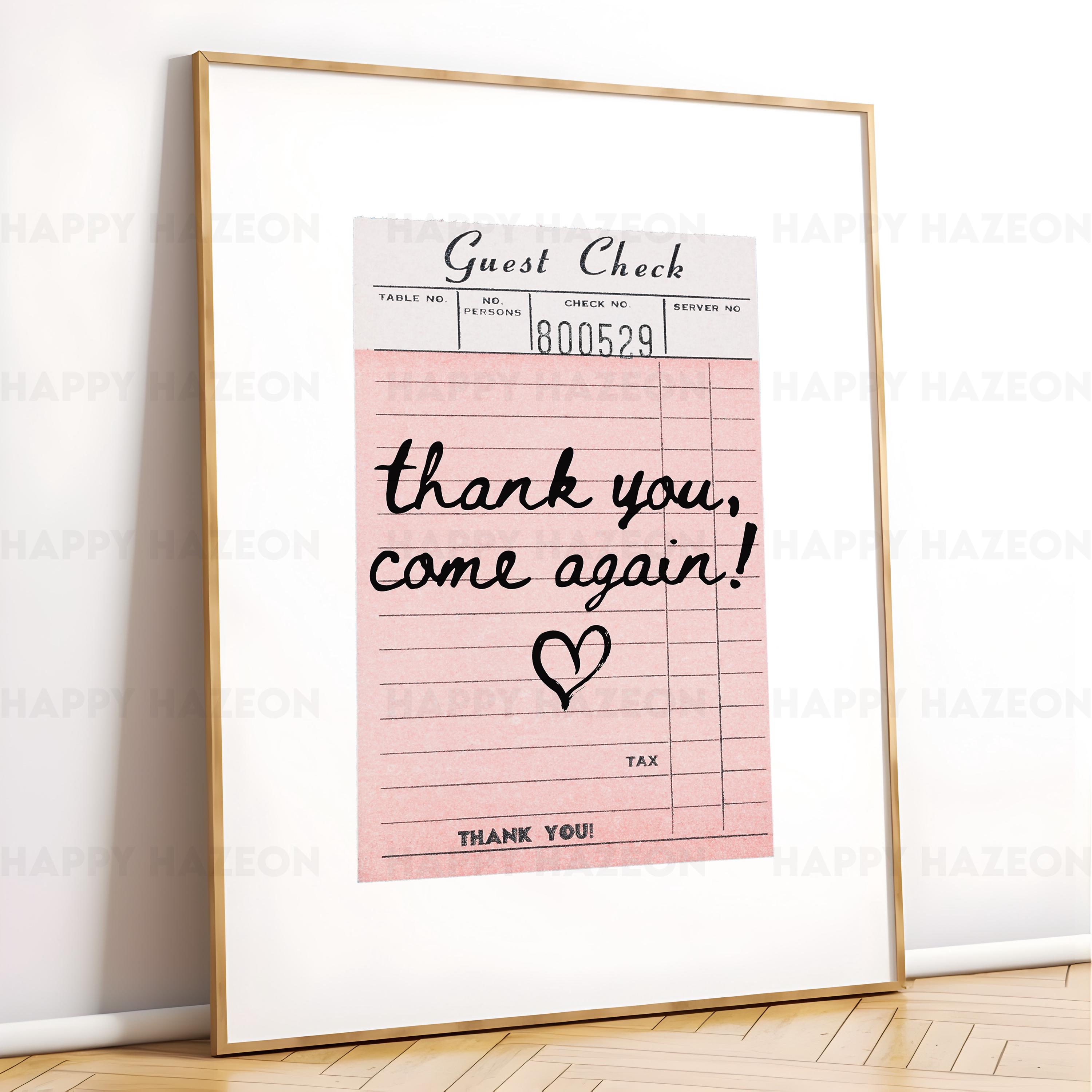 Designer Thank You Please Come Again Sign | Large Blue Business Customer Appreciation Signage