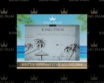 King Palm Glas Rolling Tray | Klein | Bruchfestes Glas