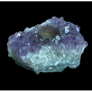 Genuine Amethyst Crystal Tealight Candle Holder With Natural Point Design