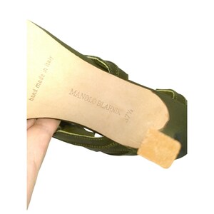 Manolo Blahnik Green Slingbacks, High Heel Shoes (US 7.5) image 6
