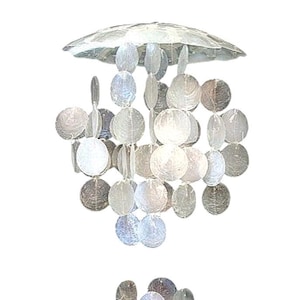 Vintage zweistöckiges 71cm Capiz Shell Windspiel