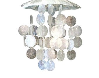Vintage Two-Tier 28 Inch Capiz Shell Wind Chime