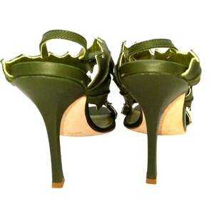 Manolo Blahnik Green Slingbacks, High Heel Shoes (US 7.5) image 2