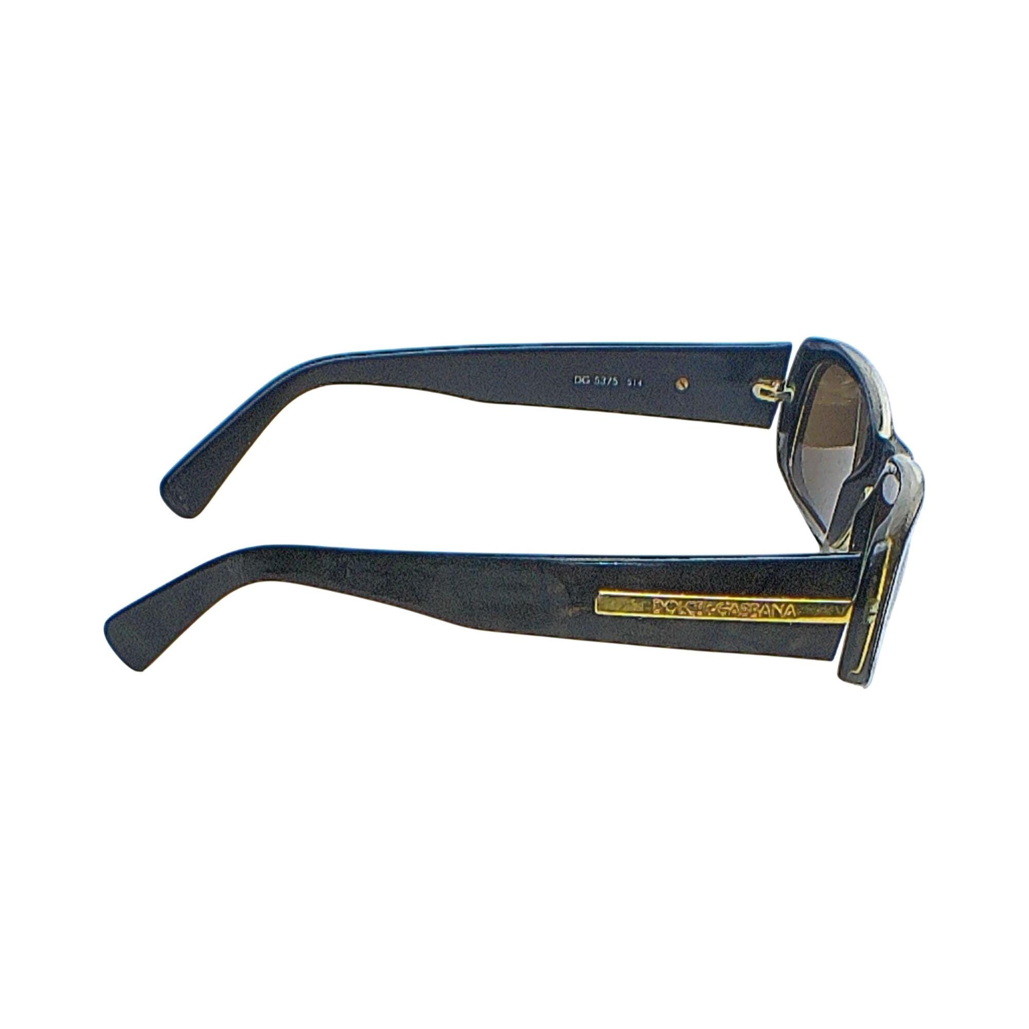 Dolce & Gabbana DG 537S Vintage Sunglasses Gold Accents Made 