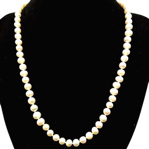 Vintage Mid-Century Cultured Pearl Necklace With 14KGF Gold Filigree Clasp
