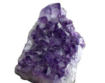 Raw Brazilian Amethyst Cluster - Natural Purple Geode Crystal Specimen - Large 6 Inch Display