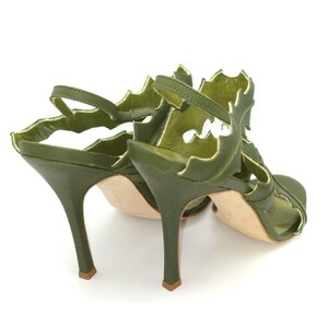 Manolo Blahnik Green Slingbacks, High Heel Shoes (US 7.5) image 3