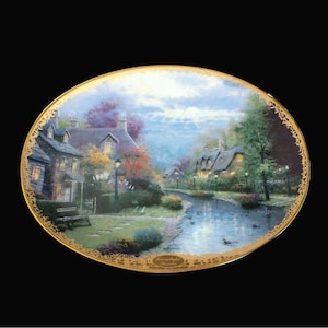 Thomas Kinkade Lamplight Brooke Limited Edition Collectible Plate By Bradford Exchange
