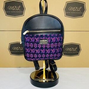 Handmade Leather Backpack: Guatemalan Huipil Embroidery - Etsy display picture 3