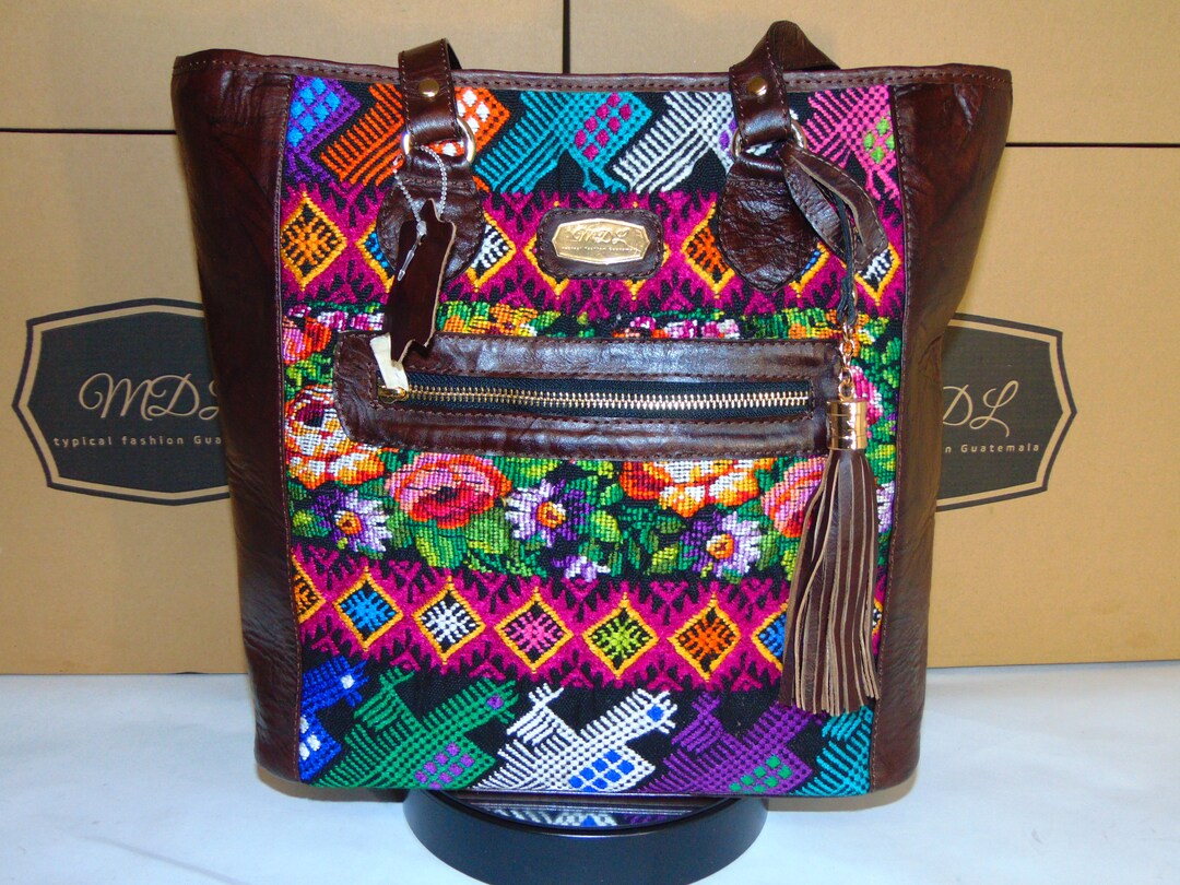 Guatemala Bag, Vintage Bag Leather, Leather Brown Bag, Artisian Bag