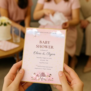 Fairy Baby Shower Invitation Girl| Editable Fairy Theme Invite| Whimsical Pink Digital Download| Magical Forest Baby Shower Template