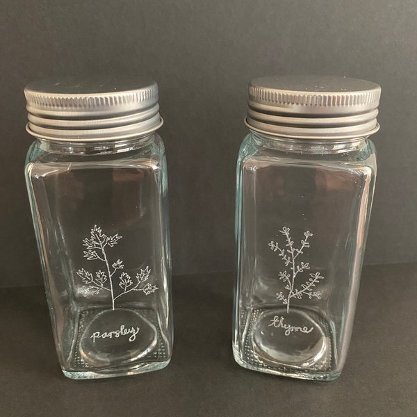 ENGRAVED SPICE JARS Custom Glass Spice Jars