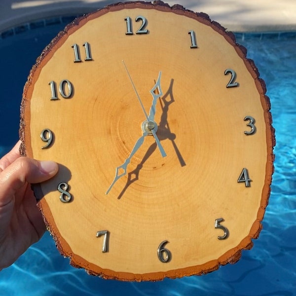 Wooden Live Edge Oak Clock Wall Mounted