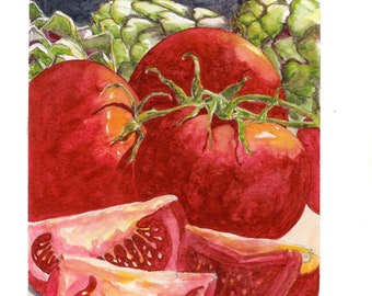 Tomates y alcachofas