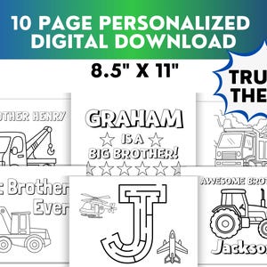 New Big Brother Gift for big brother personalized brother coloring page gift pregnancy announcement Present for big brother gift from baby