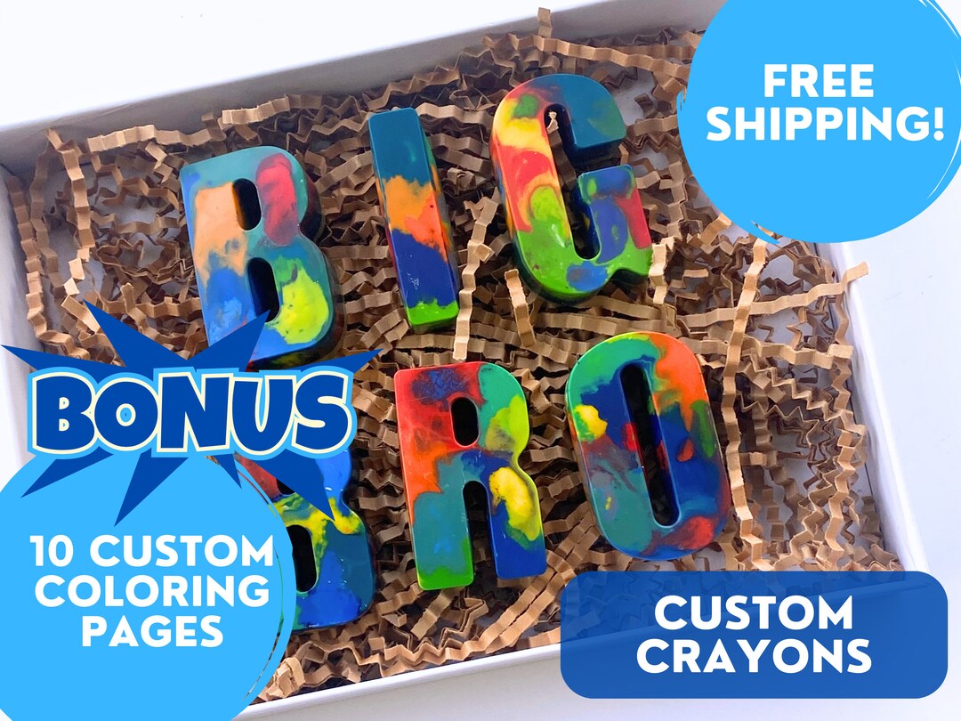 New Big Brother Gift for Big Brother Personalized Crayon Letter