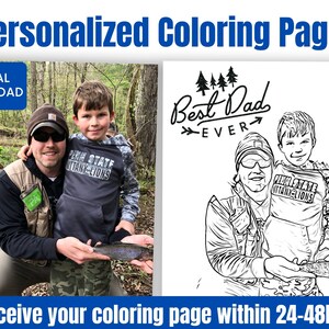 Página para colorir personalizada de presente de dia dos pais para o dia dos pais Página para colorir personalizada para atividades de aniversário para crianças