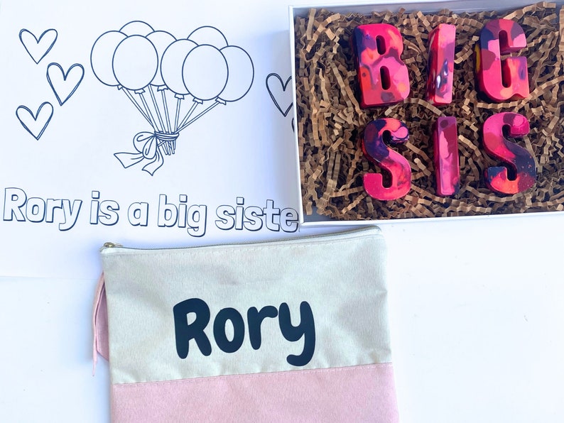 New Big Sister Gift for Big Sister Personalized Gift Crayon Letter