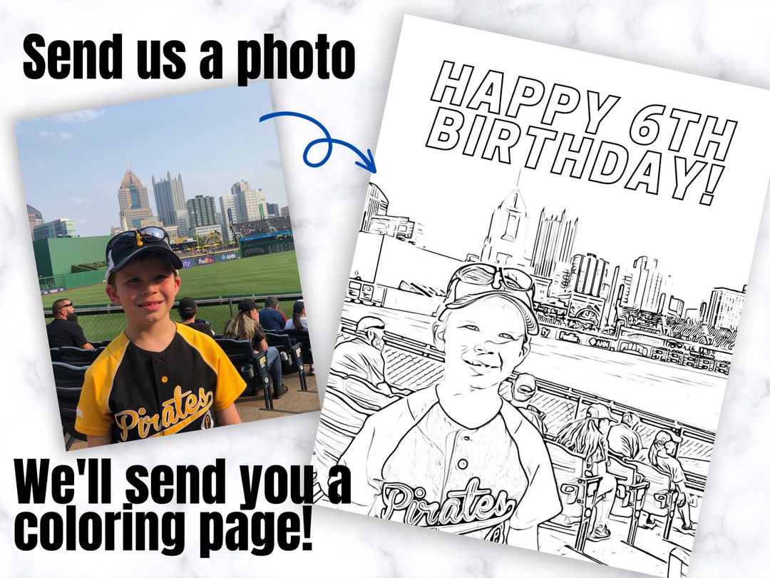Custom Coloring Page for 6 Year Old Birthday Customized Color Page for ...