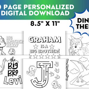 New Big Brother Gift for big brother personalized brother coloring page gift pregnancy announcement Present for big brother gift from baby