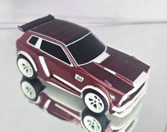 Dual Color Red/Black - 1/24 Scale Model Car - White Trim - Video Game Rocket Car