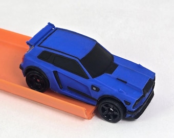 Blue 1/64 Scale Model Car - Black Trim - Video Game Rocket Car