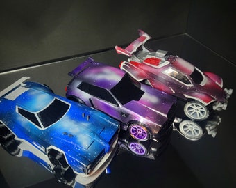 Modèle réduit de voiture de jeu vidéo - 3 styles de carrosserie - Décalcomanies personnalisées