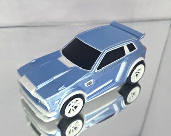 Dual Color Ice Blue/Medium Blue 1/24 Scale Model Car - Black Trim - Video Game Rocket Car