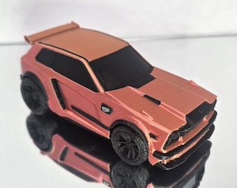 Dual Color Red/Orange 1/24 Scale Model Car - Black Trim - Video Game Rocket Car