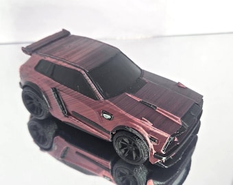 Dual Color Red/Black 1/24 Scale Model Car - Black Trim - Video Game Rocket Car - Defect (Discounted) Premade