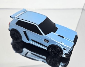 Ice Blue 1/24 Scale Model Car - Black Trim - Video Game Rocket Car