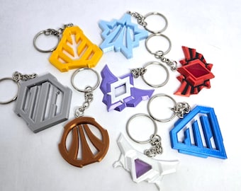 Rocket Video Game Rank Badges / Keychains / Pins