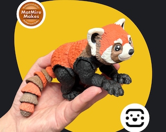 Articulated Red Panda Figure - 3D Printed