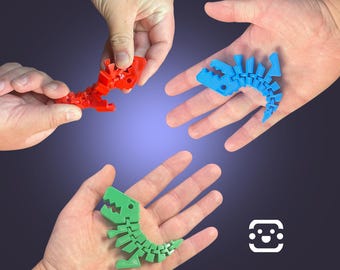 Flex Rex - TPU (flexible, Rubber-like) - 3D Printed - Articulated / Flexi / Fidget / Toy