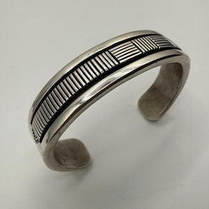 Bruce Morgan Sterling Silver Cuff Bracelet 122g Heavy Navajo