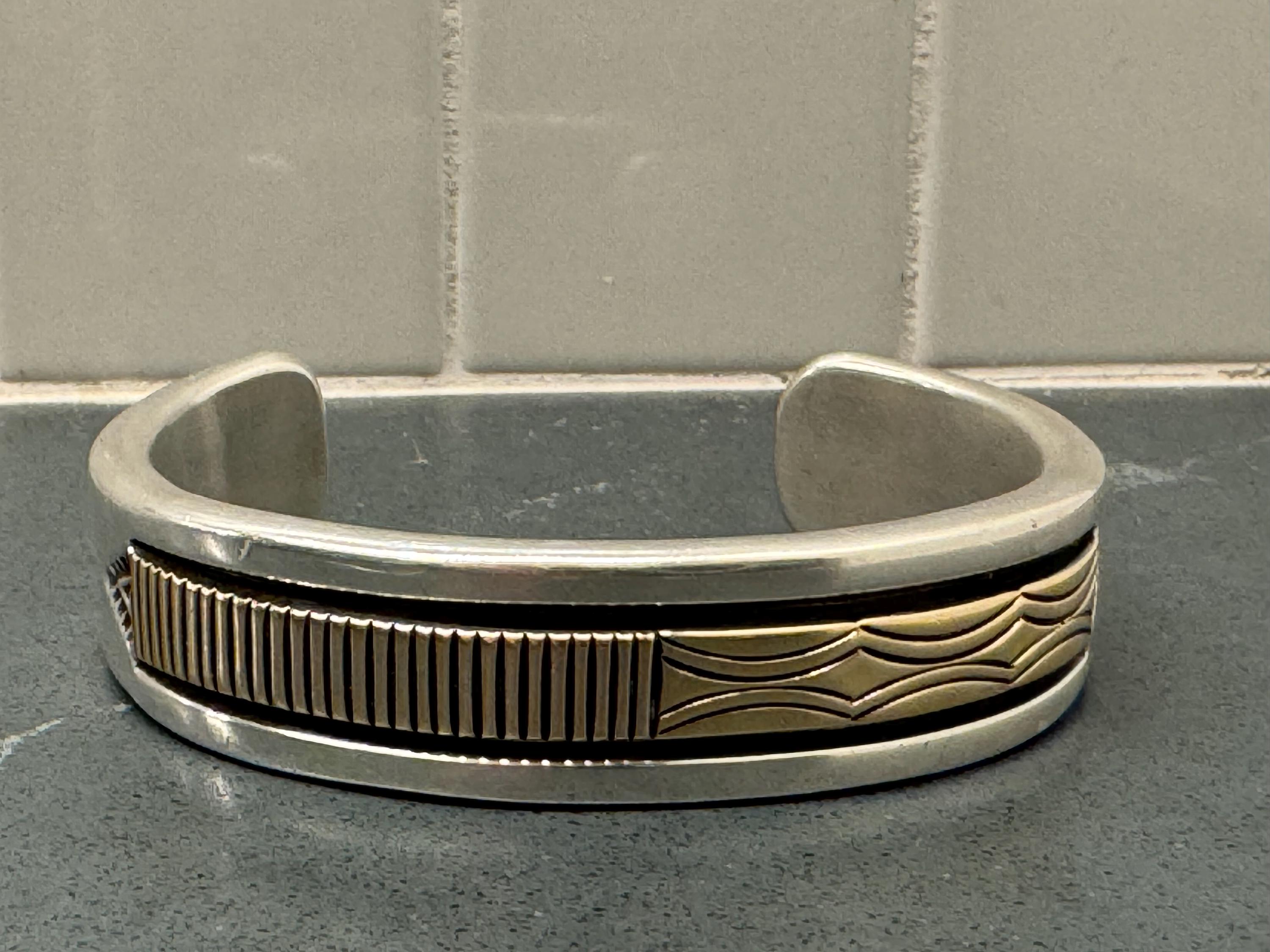 期間限定価格商品 Bruce Morgan Sterling Silver 14k Gold Cuff Bracelet 122g アクセサリー