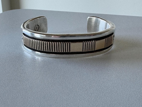POHI_KK chan様Bruce Morgan  14k×925 Bruce Morgan 925 Silver 14k Yellow Gold Navajo Cuff Bracelet