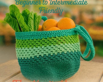 Crochet Market Bag Pattern – Reusable Tote, Eco-Friendly, Instant PDF Download, Beginner friendly