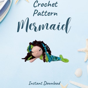 Mermaid Doll Crochet Pattern PDF File