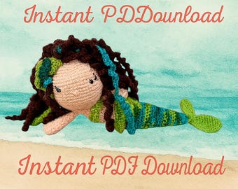 Mermaid Doll Crochet Pattern PDF File