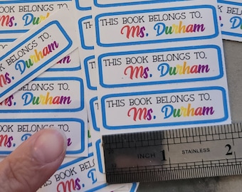 Personalized Teacher Book Labels | Classroom Decor, Set of 36