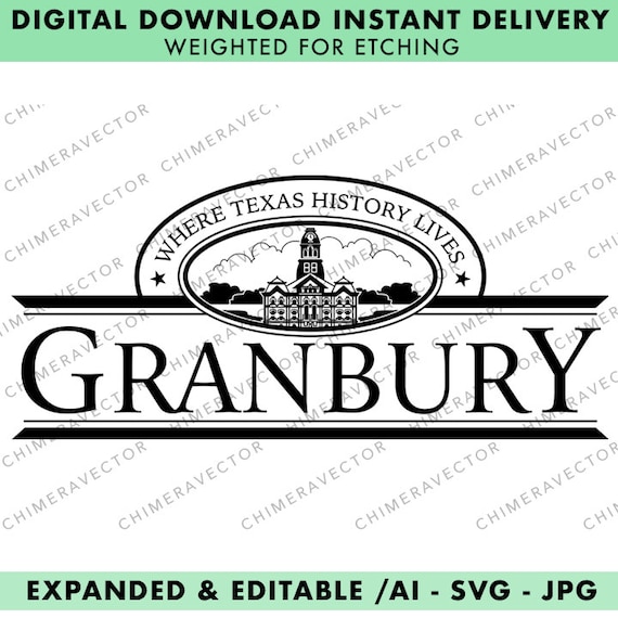 Granbury Texas City Logo SVG Ai Jpg PNG Etsy
