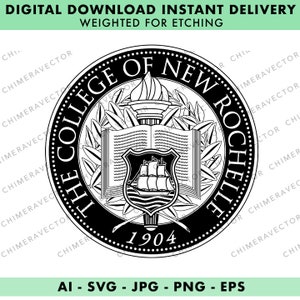 College of New Rochelle zwart-wit logo - Svg - Ai - Eps - Png - Jpeg